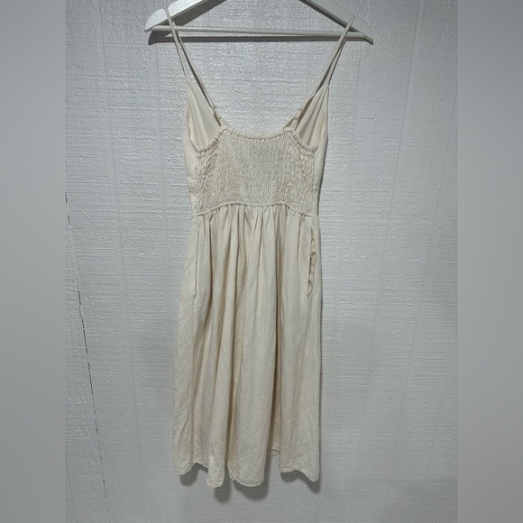 Express linen blend Midi Dress cream size XXS - Picture 5 of 12
